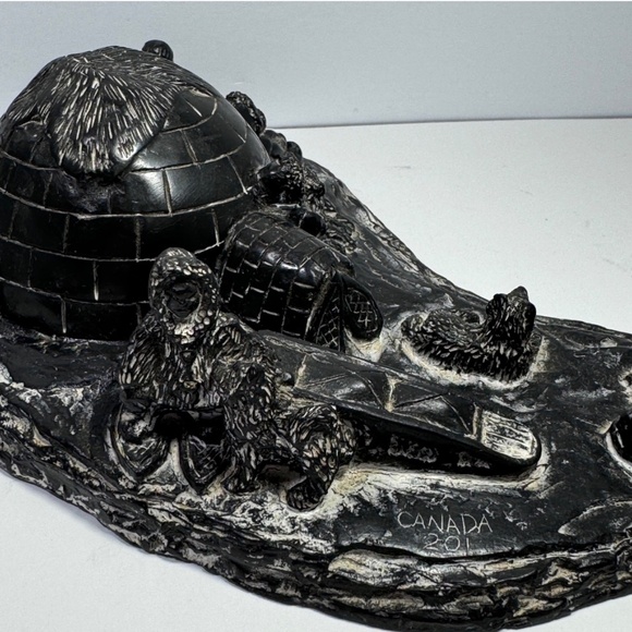 Al Wolf Original Vintage Inuit Eskimo Igloo Seals Sculpture Canada - Picture 2 of 10